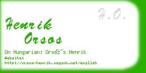 henrik orsos business card